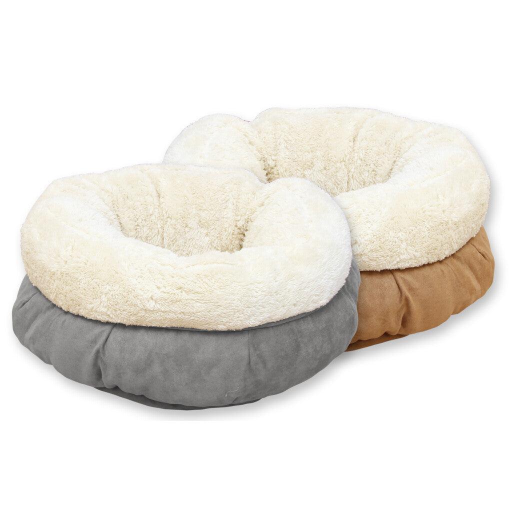 AFP Lambswool Donut Bed TAN Grijs - Zimpel