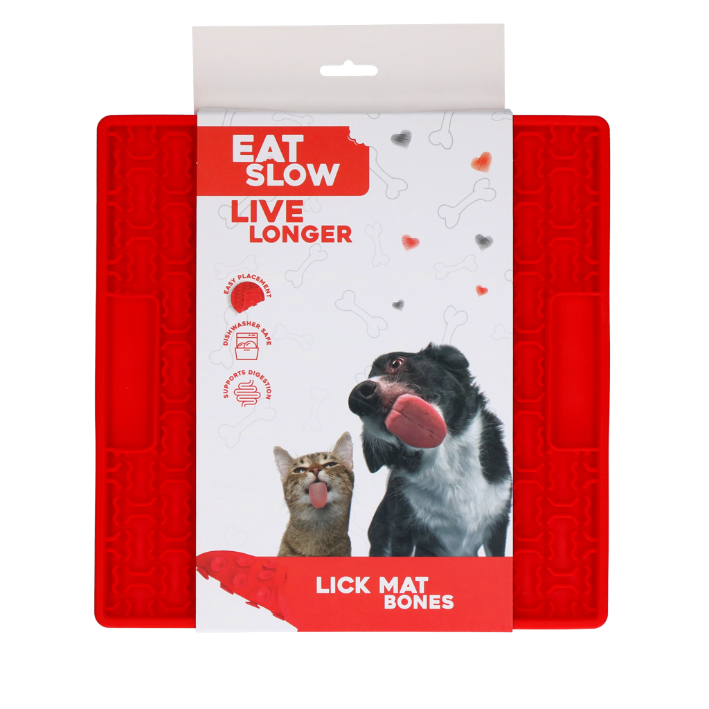 Eat Slow Live Longer Lick Mat Bones Roze