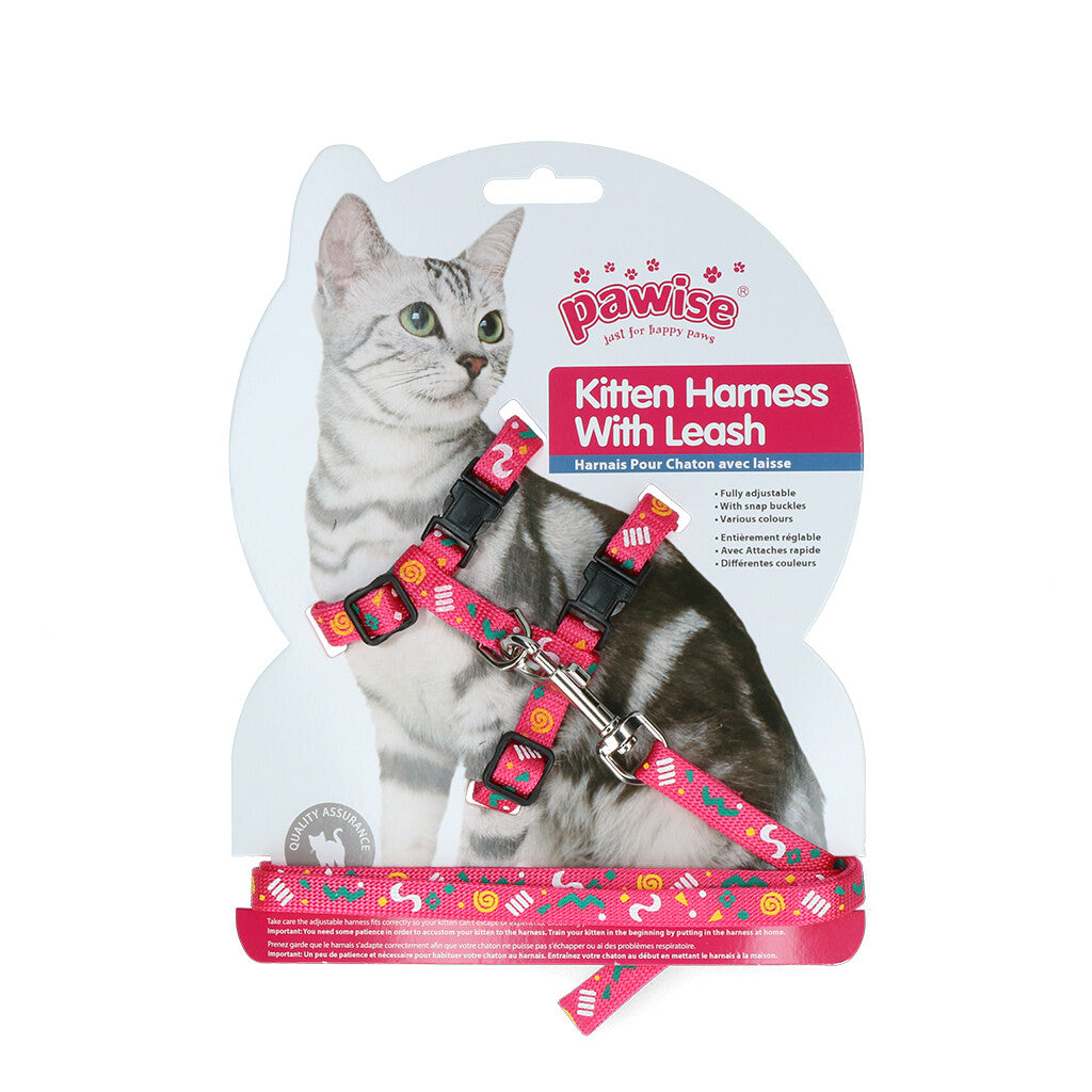 Pawise Kitten Harness Leash-Pink/Purple - Zimpel