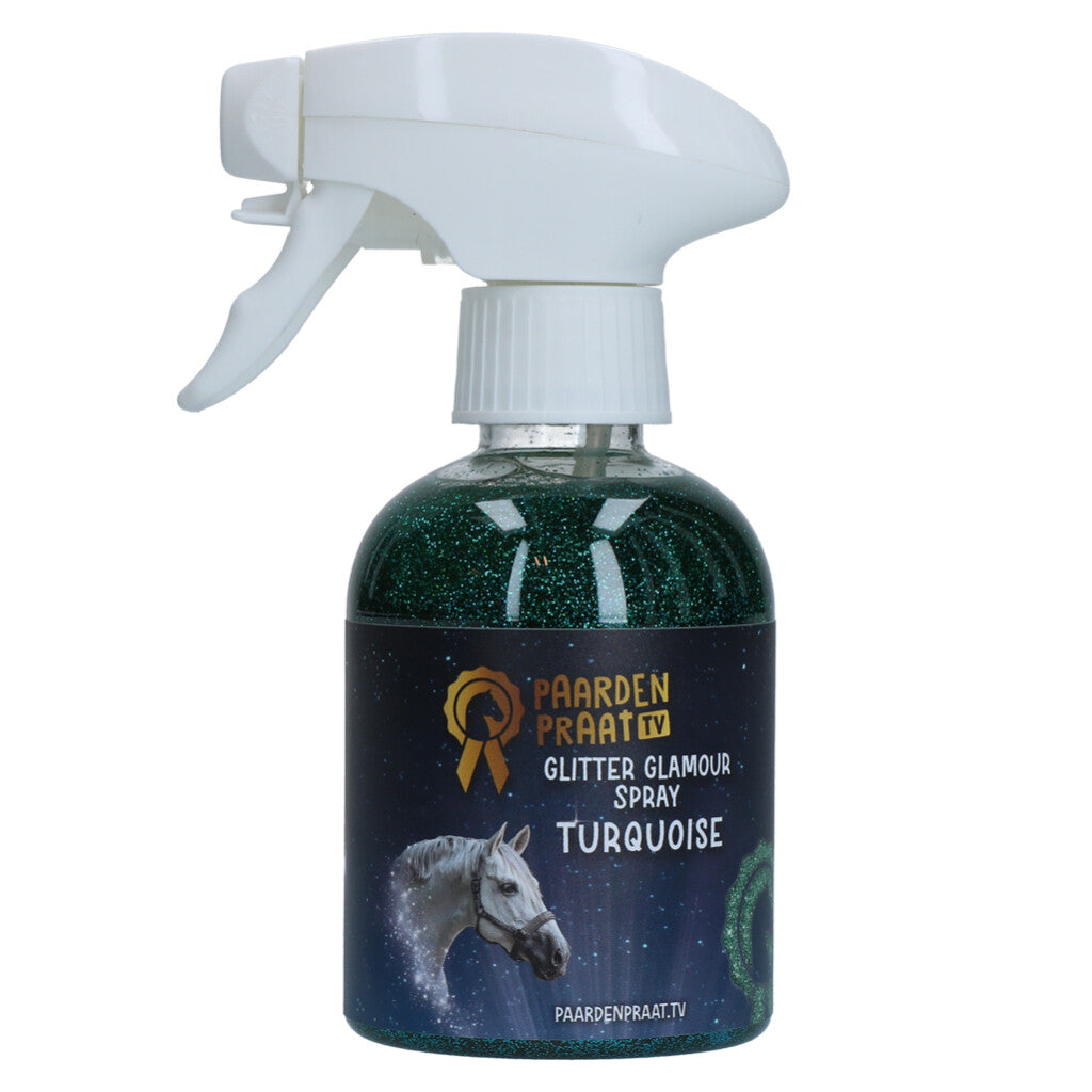 Paardenpraat TV Glitter Glamour Spray Turquoise - Zimpel