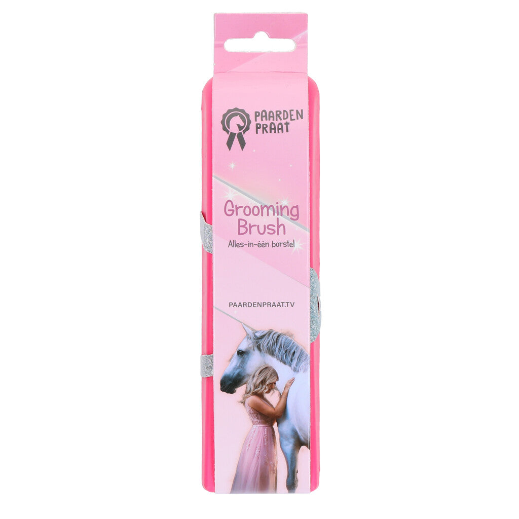 Paardenpraat Grooming Brush Medium roze - Zimpel