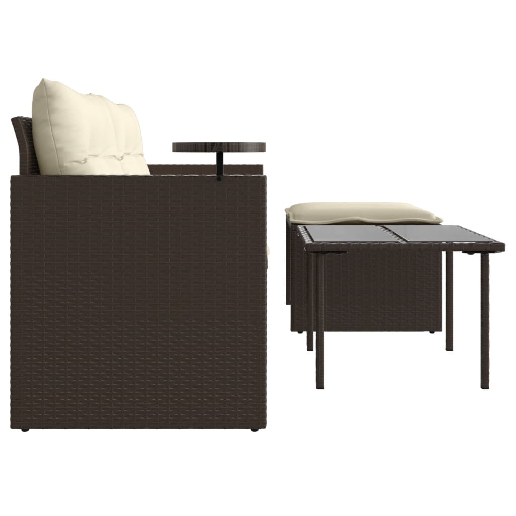 3-Delige Loungeset Met Kussens Poly Rattan