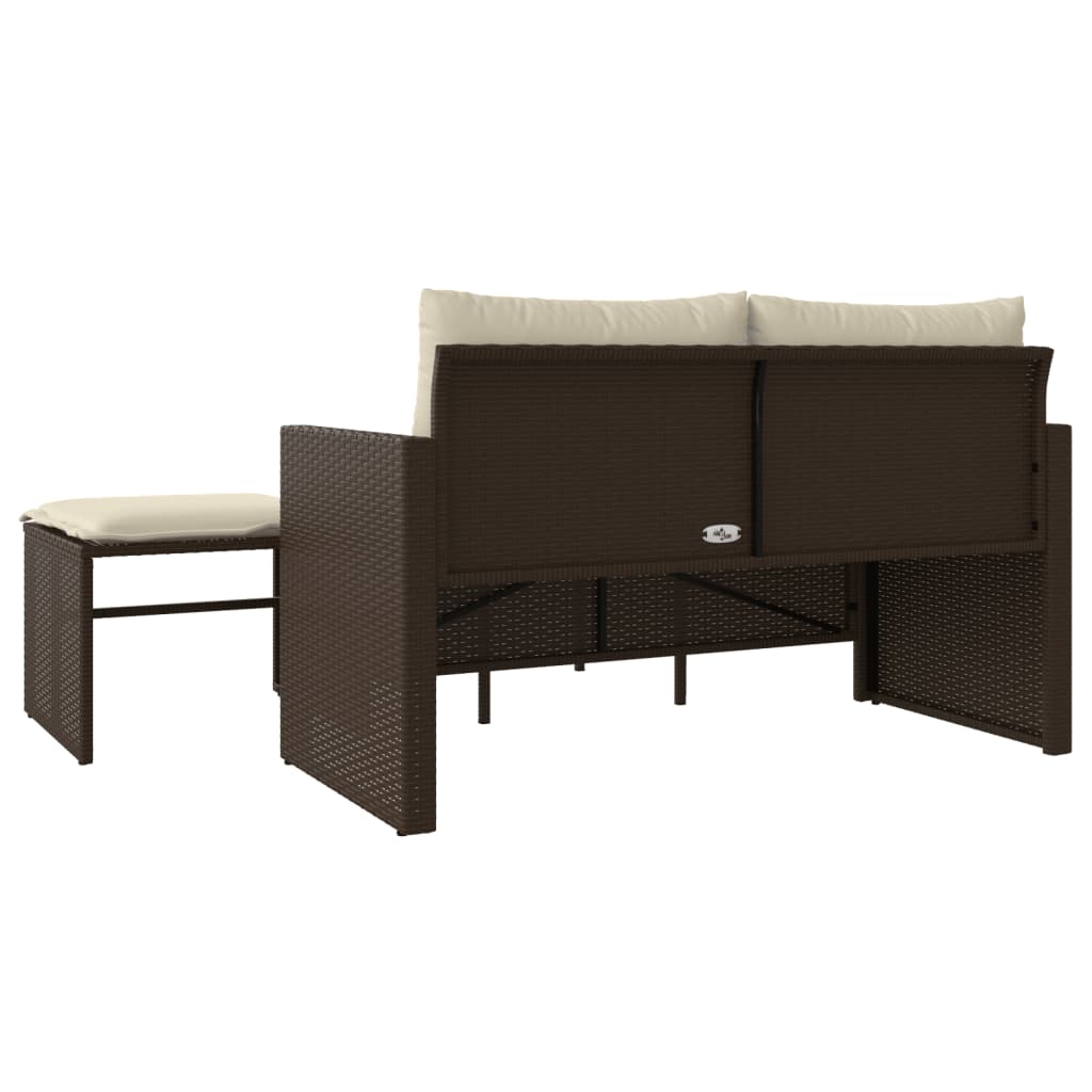 3-Delige Loungeset Met Kussens Poly Rattan