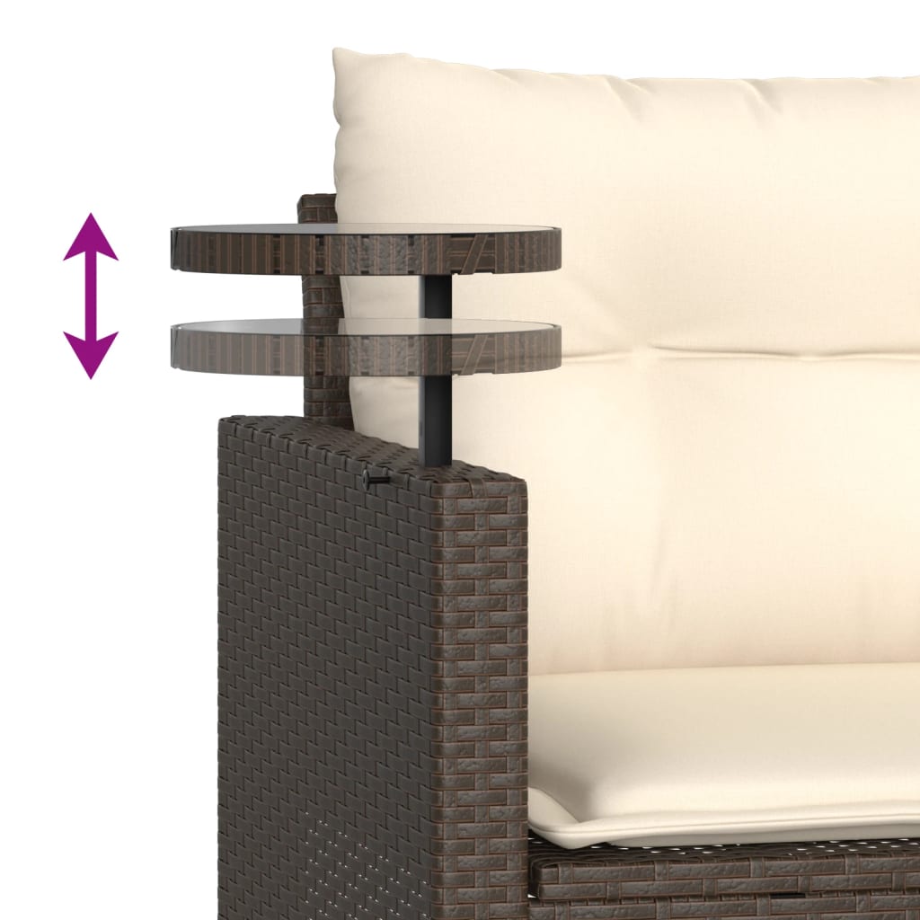 3-Delige Loungeset Met Kussens Poly Rattan