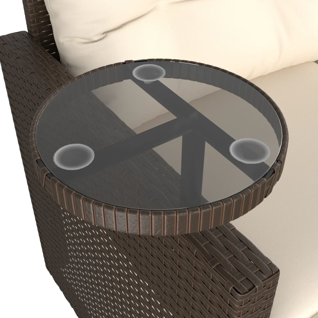 3-Delige Loungeset Met Kussens Poly Rattan