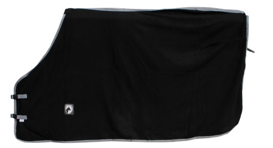Zweet/Fleece deken zw/gri 135/185cm