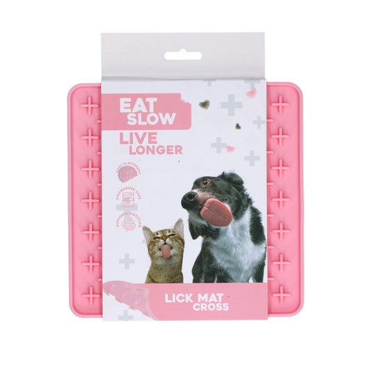 Eat Slow Live Longer Lick Mat Bones Zwart