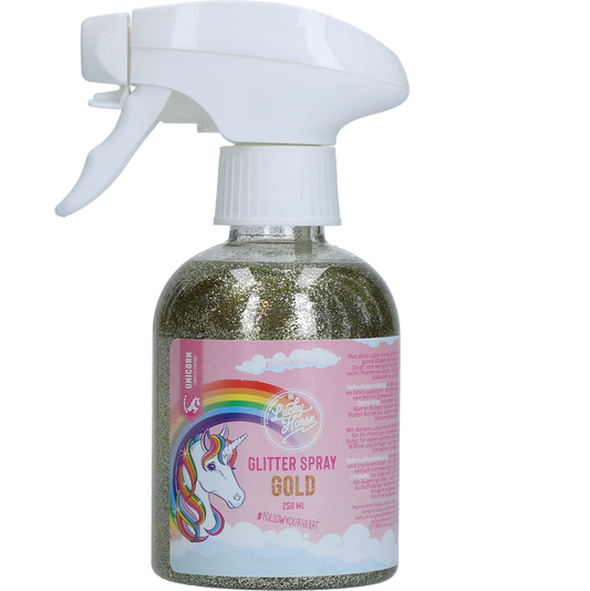 Lucky Horse Unicorn Glitterspray Goud
