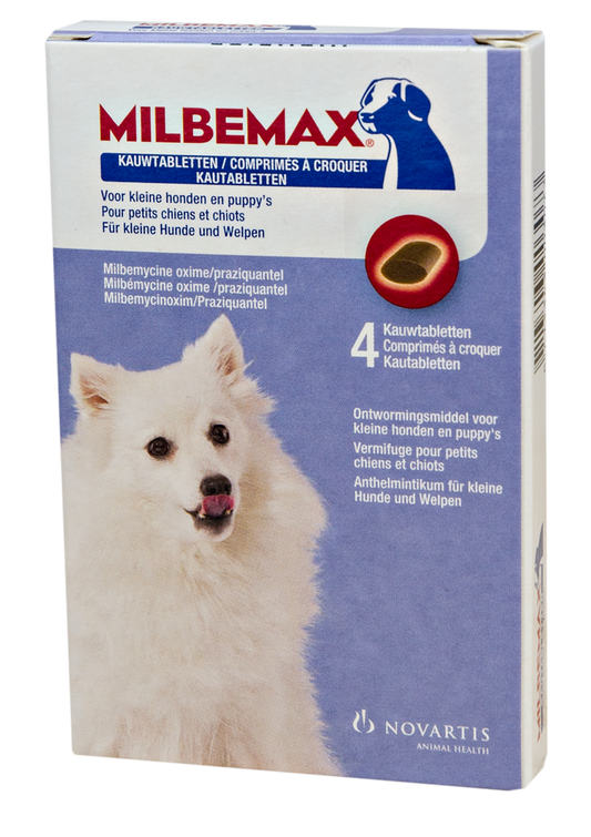 Milbemax Kauwtabletten Hond Klein Chewy <5kg 4 tabl.