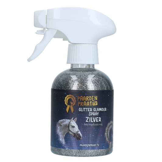 Paardenpraat TV Glitter Glamour Spray Zilver