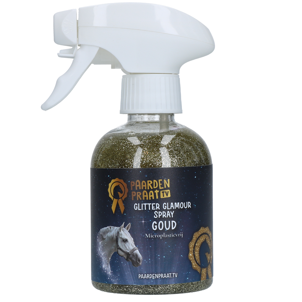 Paardenpraat TV Glitter Glamour Spray Goud