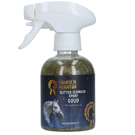 Paardenpraat TV Glitter Glamour Spray Goud
