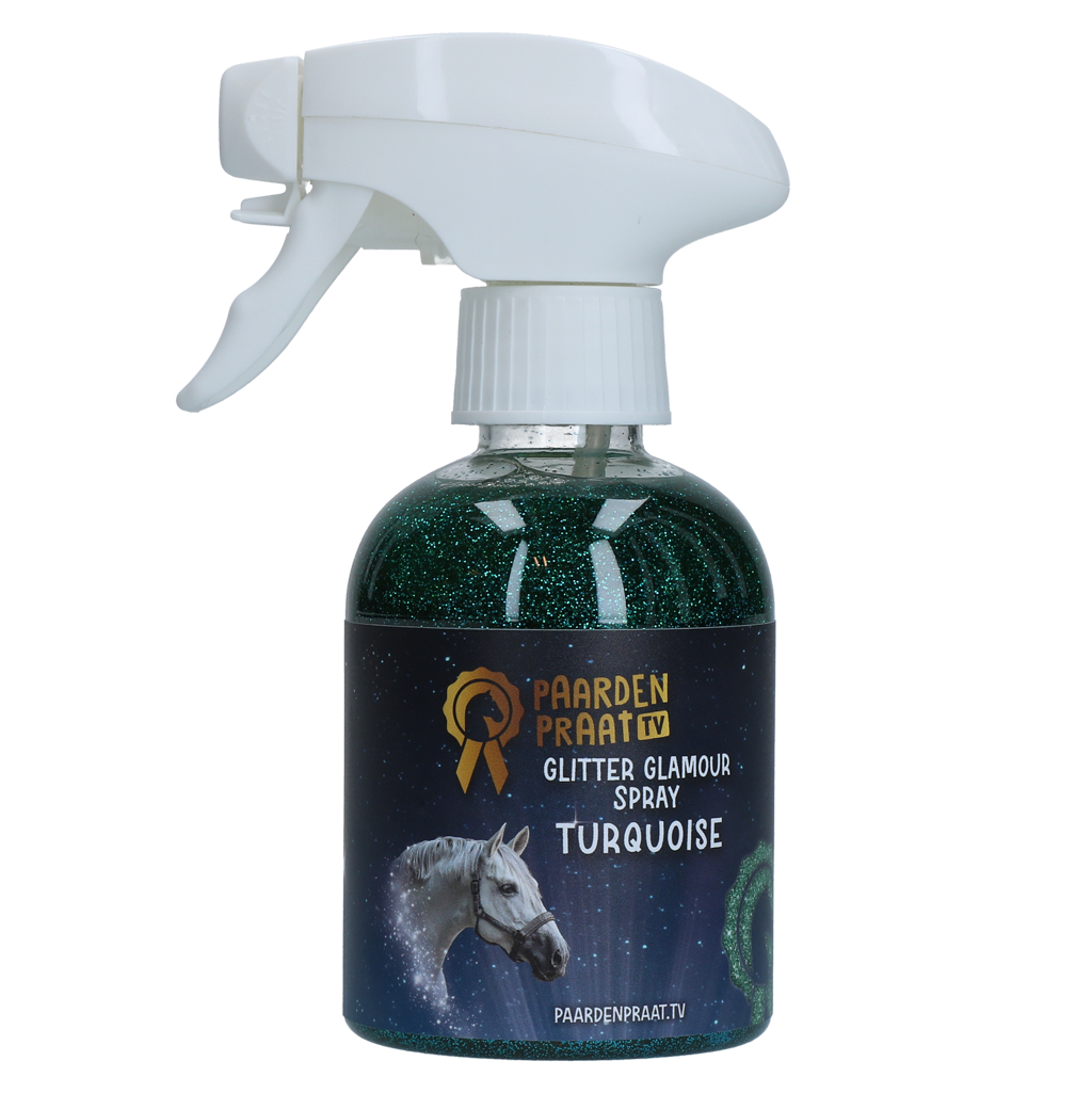 Paardenpraat TV Glitter Glamour Spray Turquoise