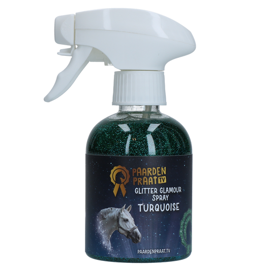Paardenpraat TV Glitter Glamour Spray Turquoise