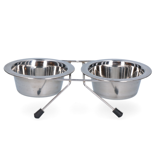 Voer en drinkbak RVS met standaard Ø 11 cm (200 ml)