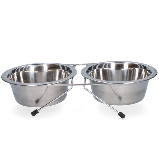 Voer en drinkbak RVS met standaard Ø 16 cm (750 ml)